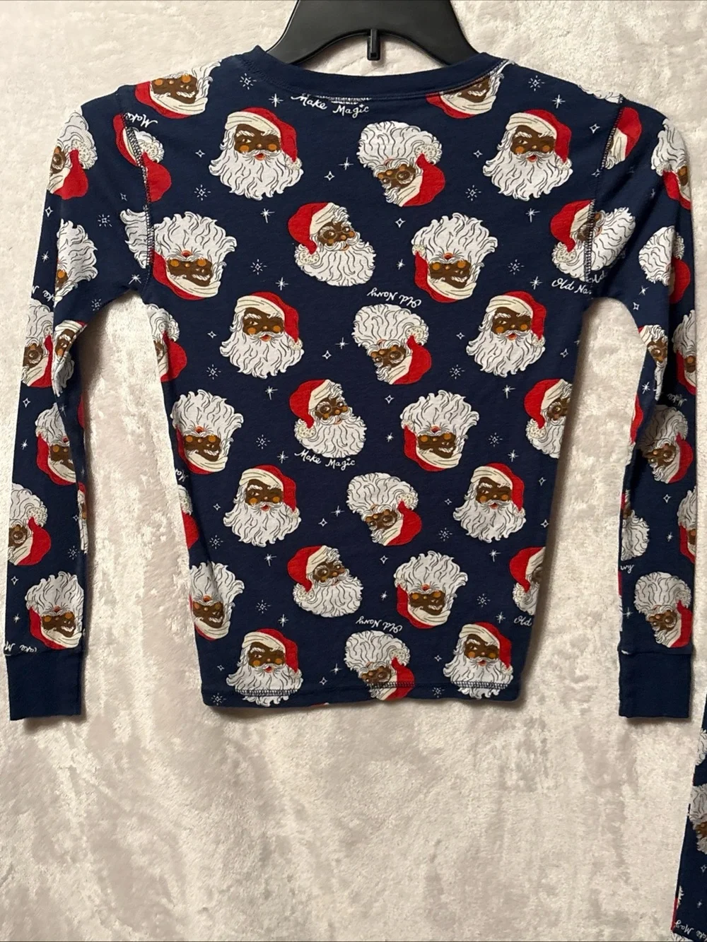 Old Navy Navy Santa Face Kids Pajama Set